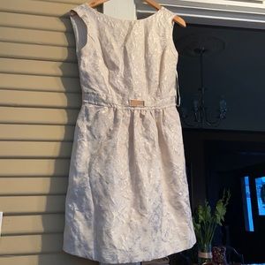 Jennifer Lopez Cream/Gold Babydoll Dress s10